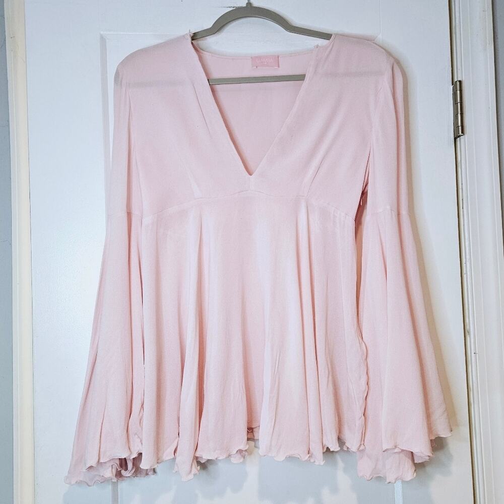 Giamba Bell Sleeve V-neck Top
